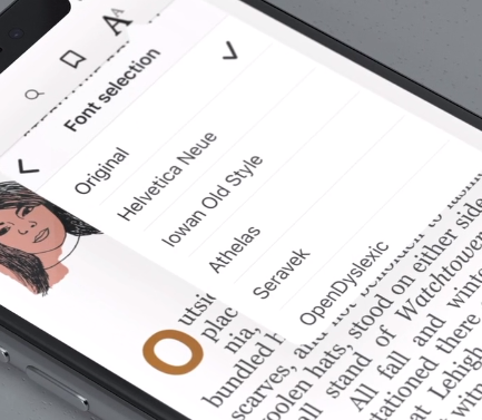 Picture of font menu