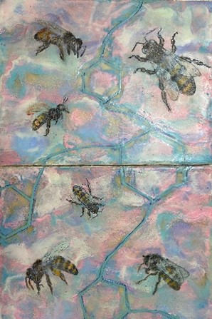 Wax encaustic mixed media by Rona Mirtle