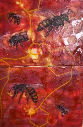 Encaustic mixed media on board by Rona Mirtle