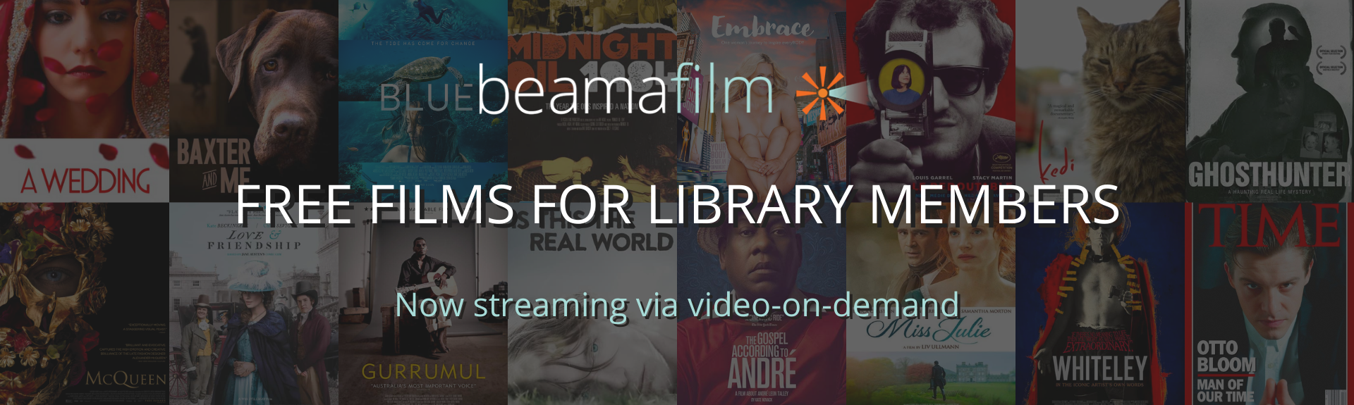 Banner for Beamafilm streaming service free with your library card