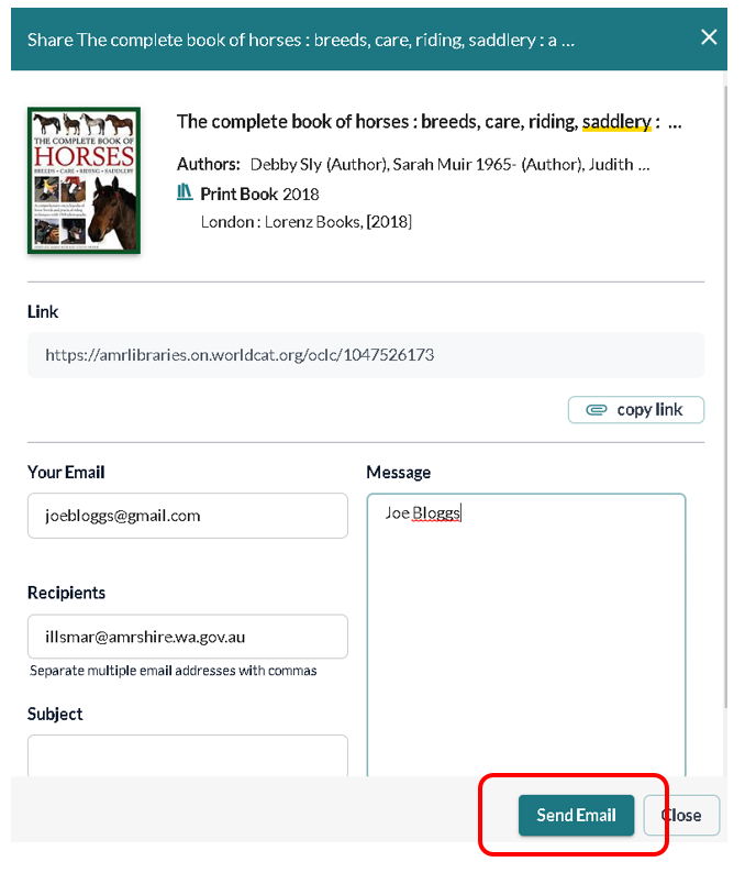 Image of webform with details filled in